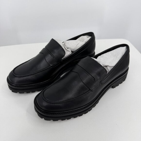Everlane The Lug Loafer in Black Leather size 11 Women's Chunky Heel - Picture 5 of 9